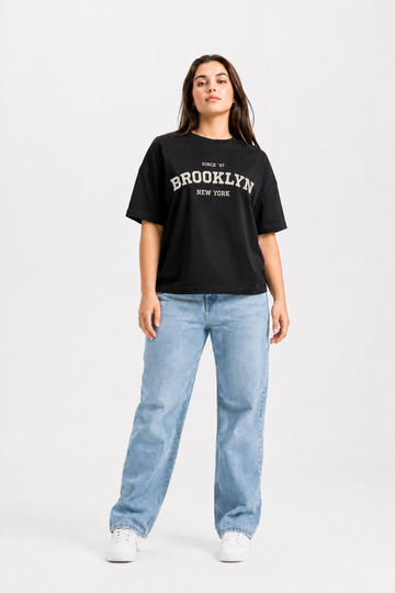 Brooklyn ’97 Oversized Graphic T-Shirt – Black