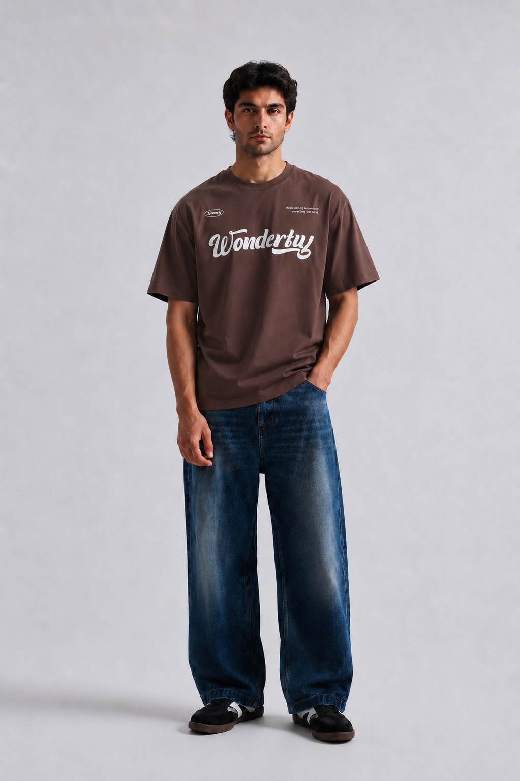 Wonderbuy Graphic Oversized T-Shirt – Brown