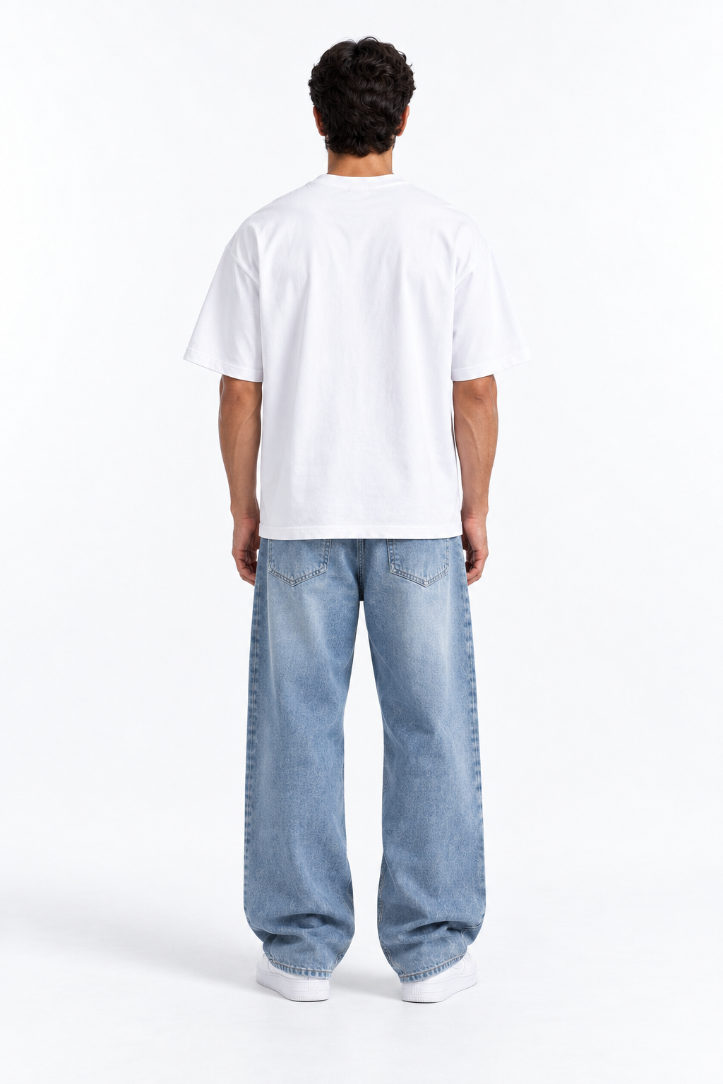 Outsider Gothic Typography Oversized T-Shirt - White