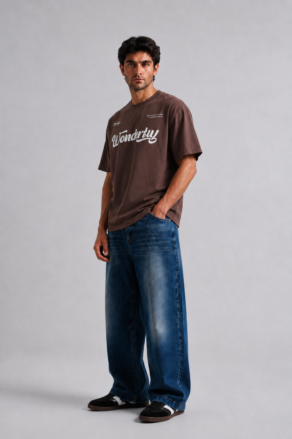 Wonderbuy Graphic Oversized T-Shirt – Brown
