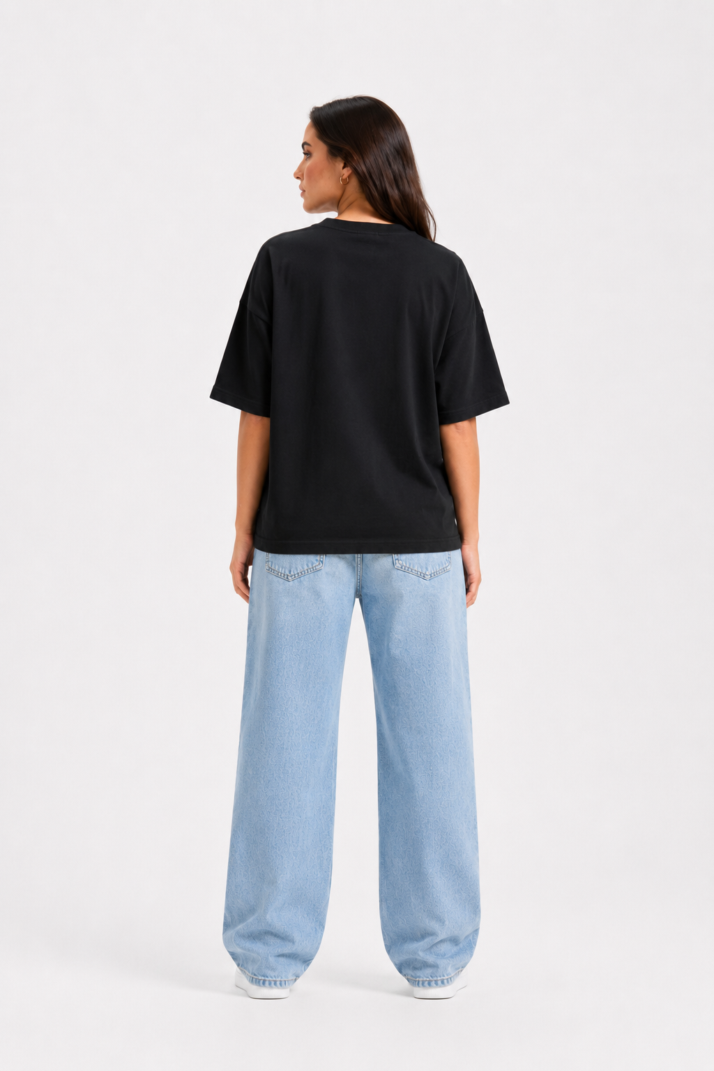 Spider Web Graphic Oversized T-Shirt – Black