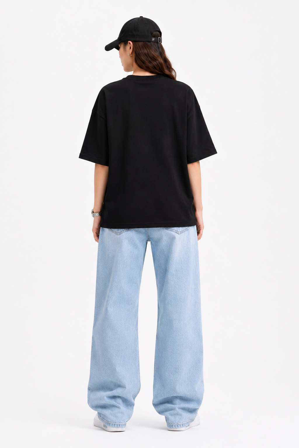 Shadow Wings Oversized Graphic T-Shirt – Black