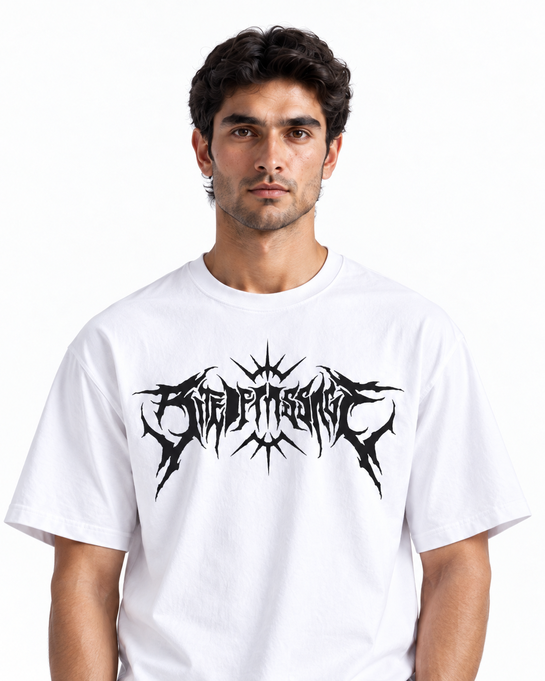 Gothic Graphic Oversized T-Shirt - White