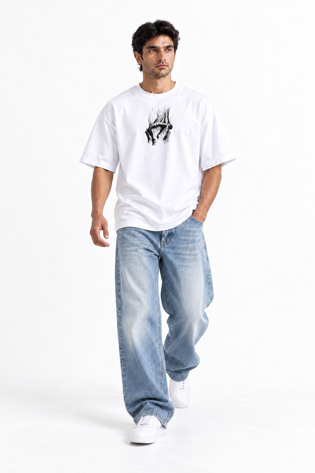 Shadow Art Oversized T-Shirt White
