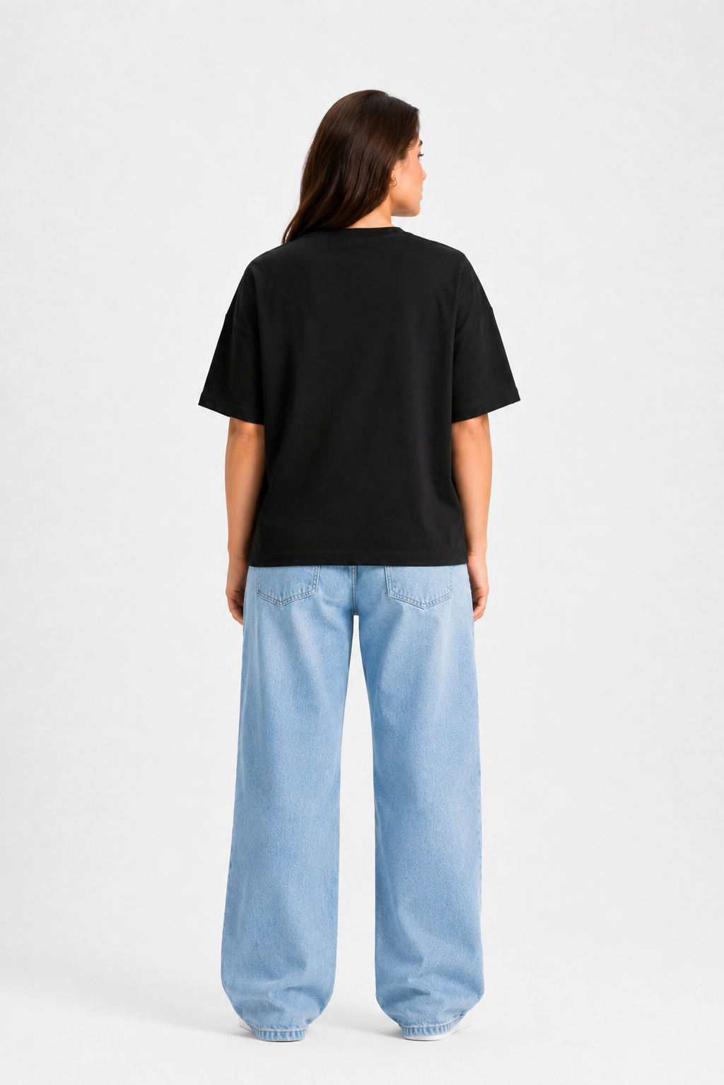Line Art Muse Oversized Graphic T-Shirt – Black