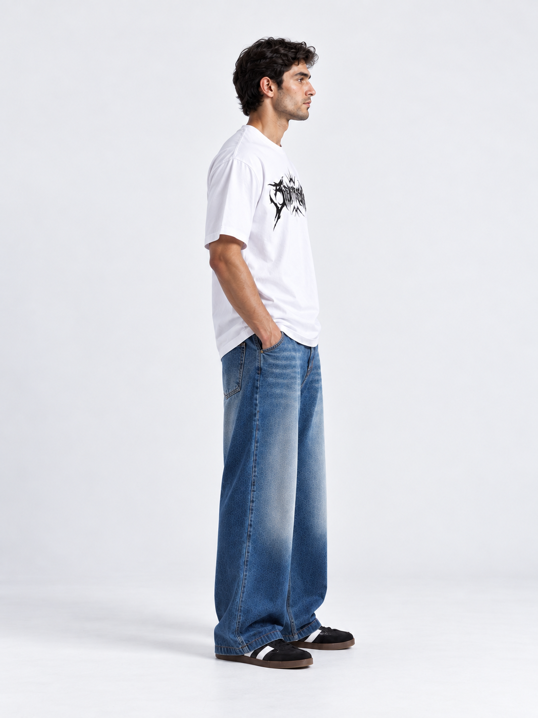 Gothic Graphic Oversized T-Shirt - White