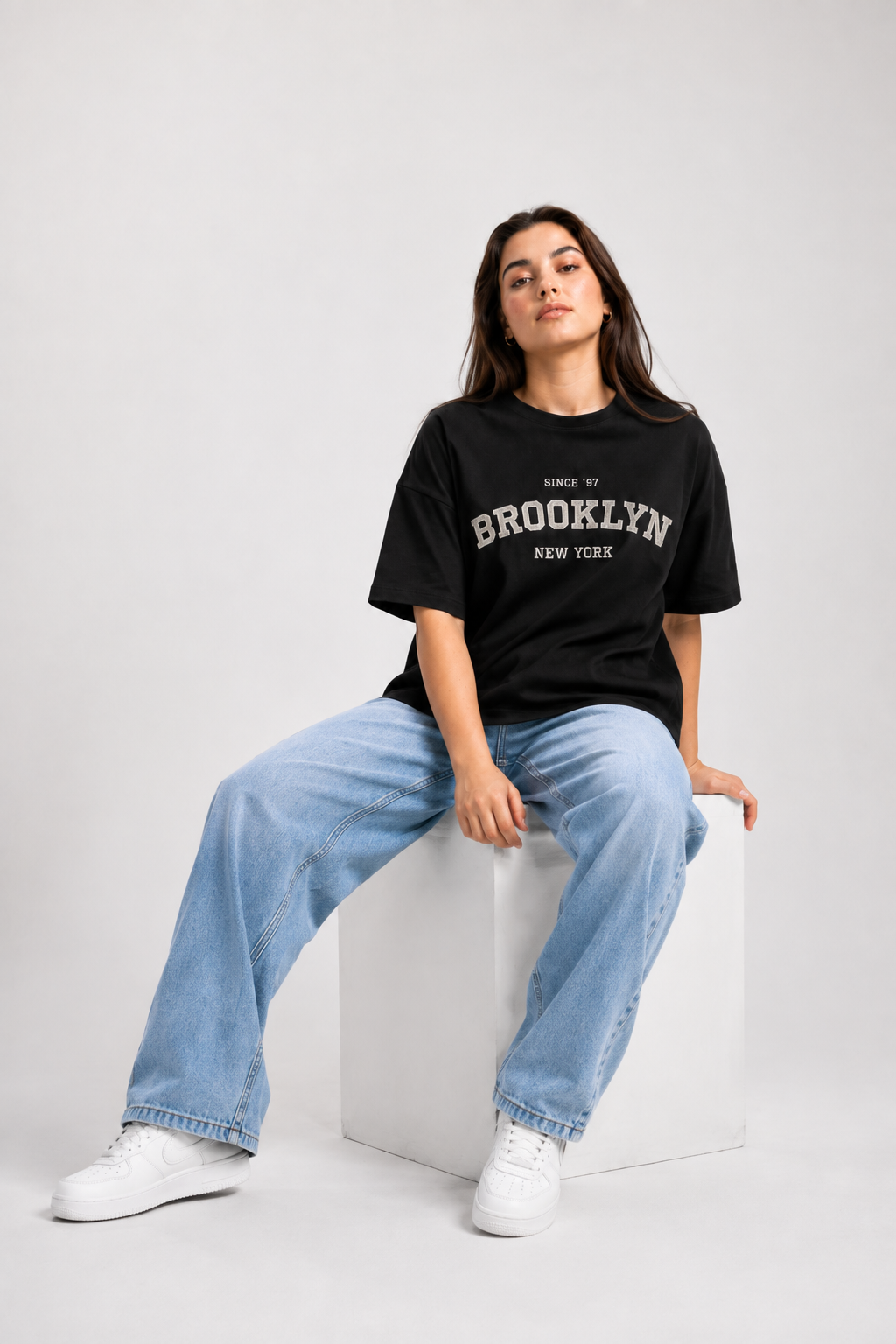 Brooklyn ’97 Oversized Graphic T-Shirt – Black