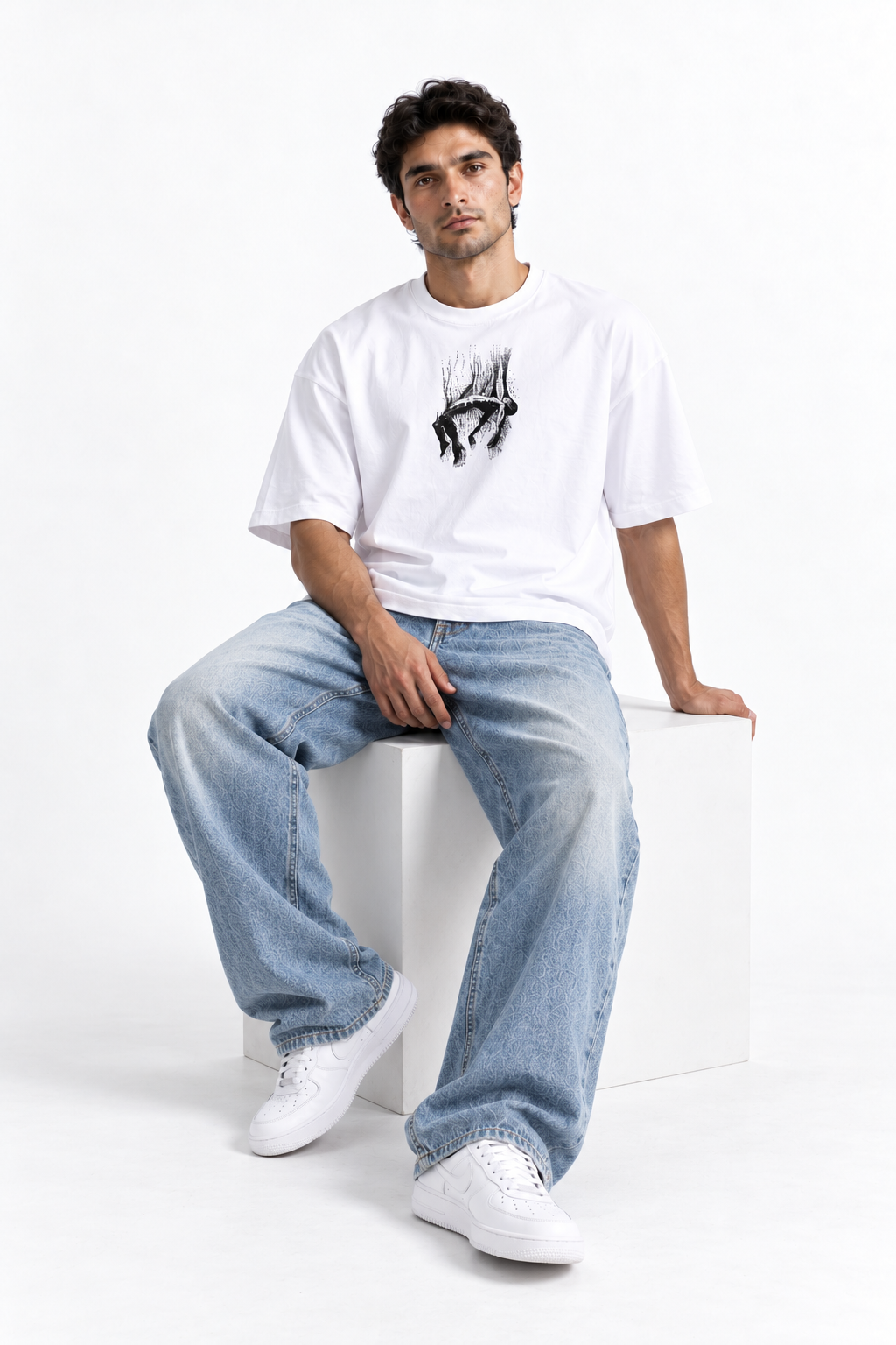 Shadow Art Oversized T-Shirt White