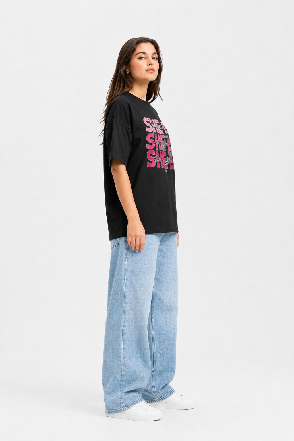 Self Love Graphic Oversized T-Shirt Black