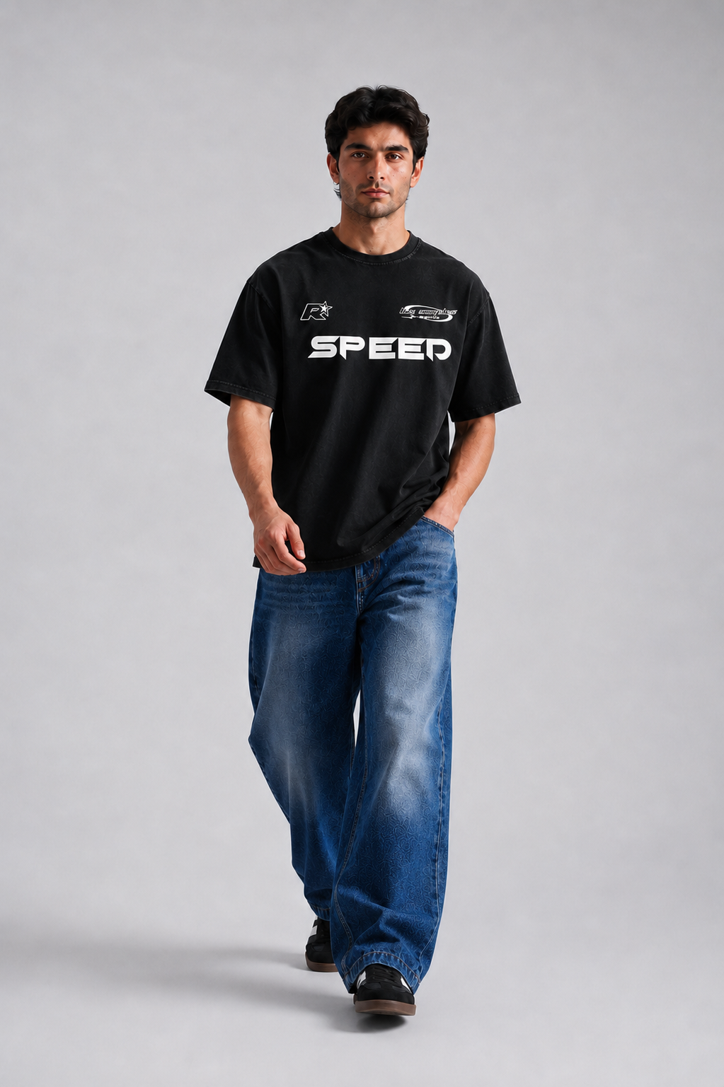 SPEED Graphic Oversized T-Shirt – Black