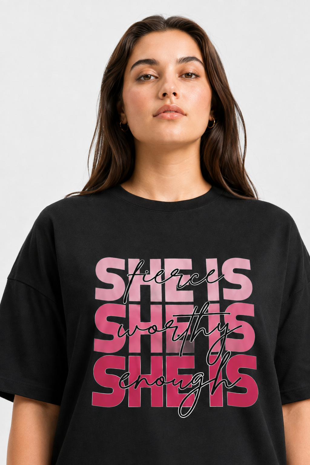 Self Love Graphic Oversized T-Shirt Black