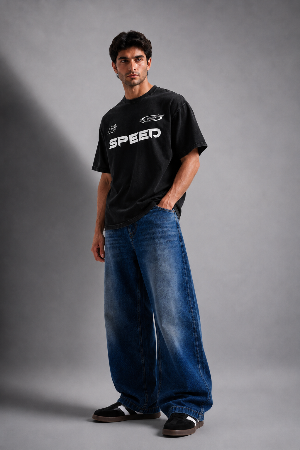 SPEED Graphic Oversized T-Shirt – Black