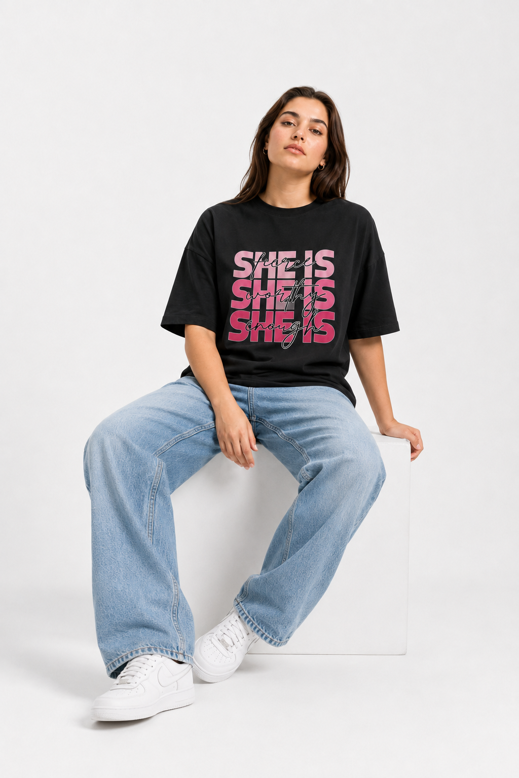 Self Love Graphic Oversized T-Shirt Black