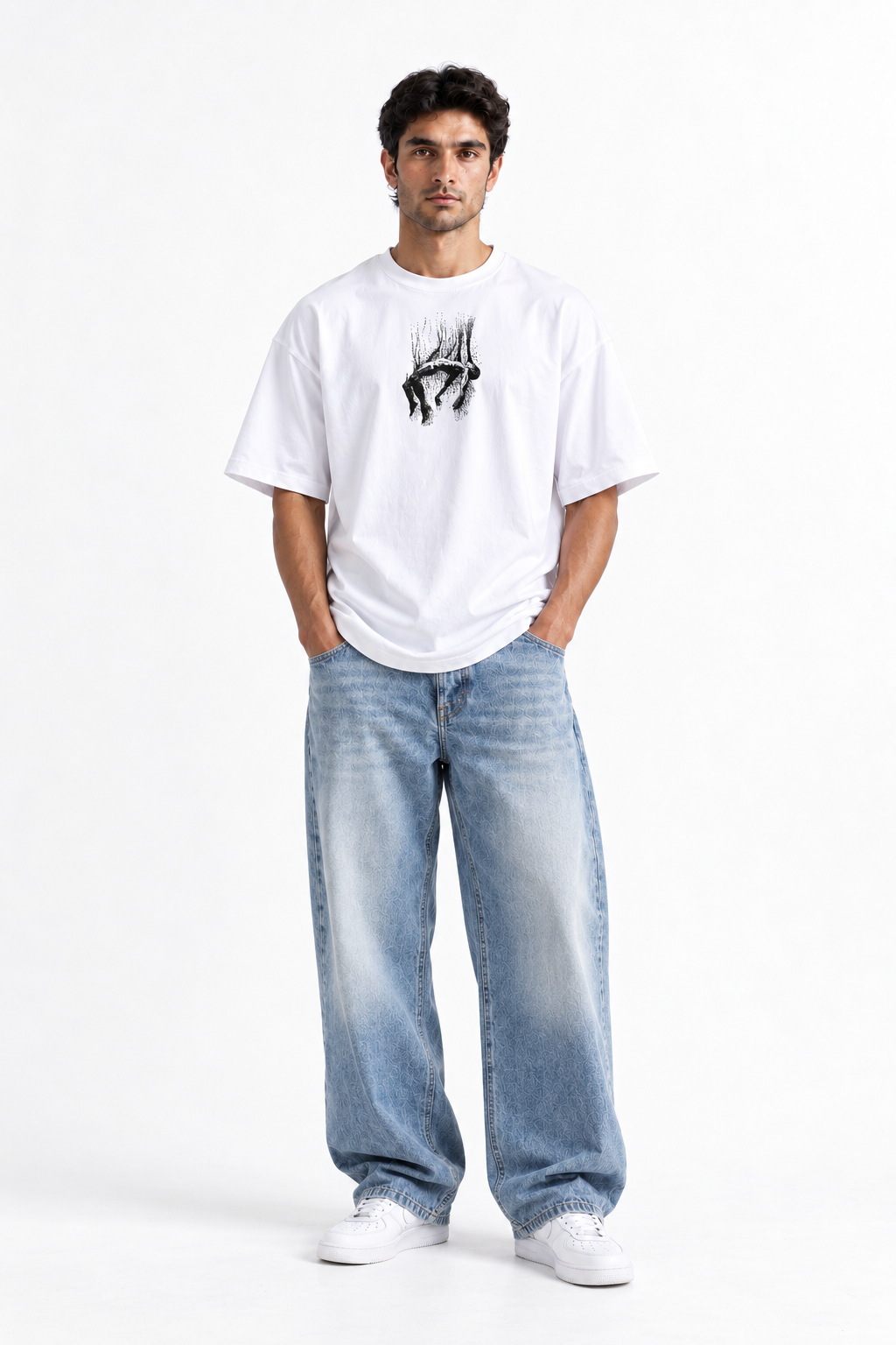 Shadow Art Oversized T-Shirt White