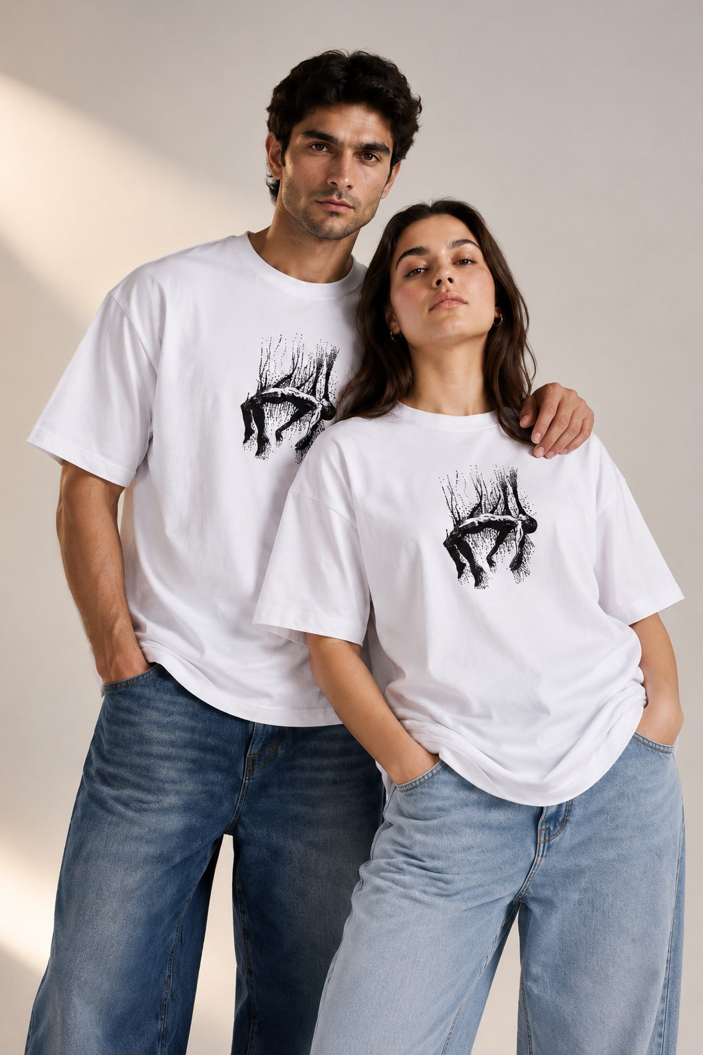 Shadow Art Oversized T-Shirt White