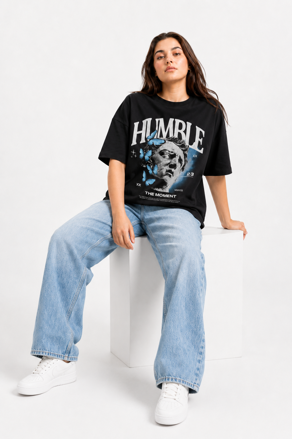 HUMBLE “The Moment” Graphic Oversized T-Shirt – Black
