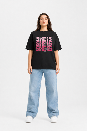 Self Love Graphic Oversized T-Shirt Black
