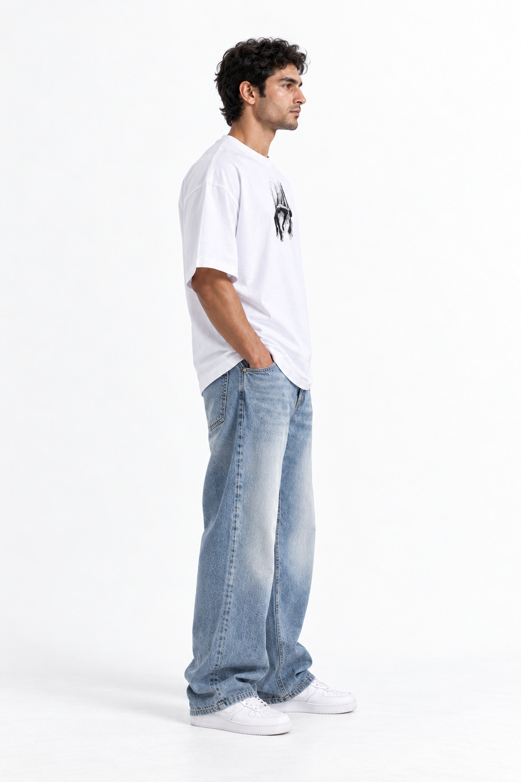 Shadow Art Oversized T-Shirt White