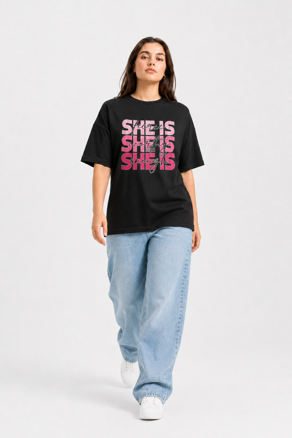 Self Love Graphic Oversized T-Shirt Black