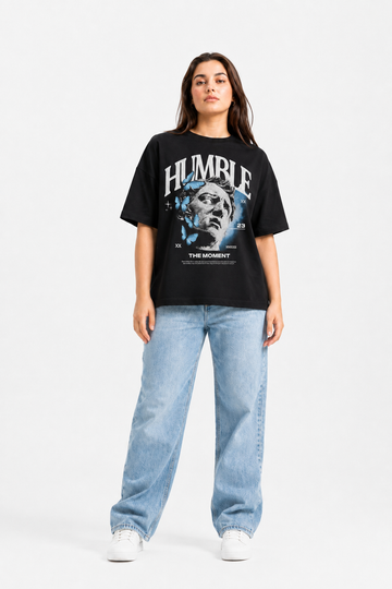 HUMBLE “The Moment” Graphic Oversized T-Shirt – Black