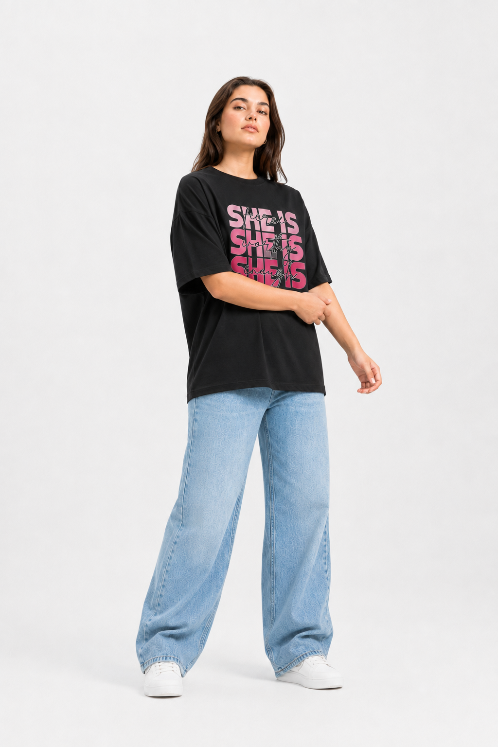 Self Love Graphic Oversized T-Shirt Black
