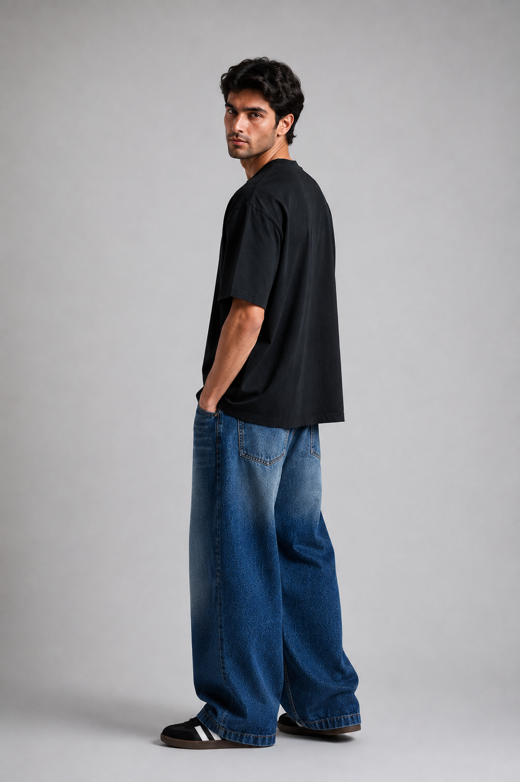 STARK black 99 graphic oversized T-shirt streetwear fit