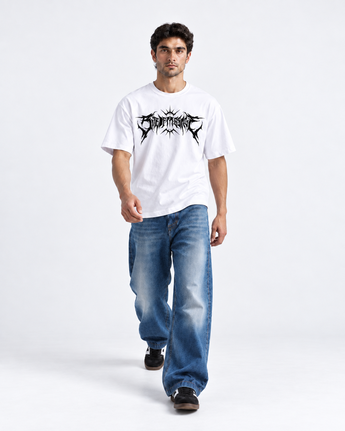 Gothic Graphic Oversized T-Shirt - White